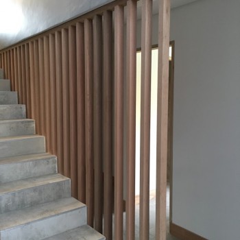 Oak balustrade fins